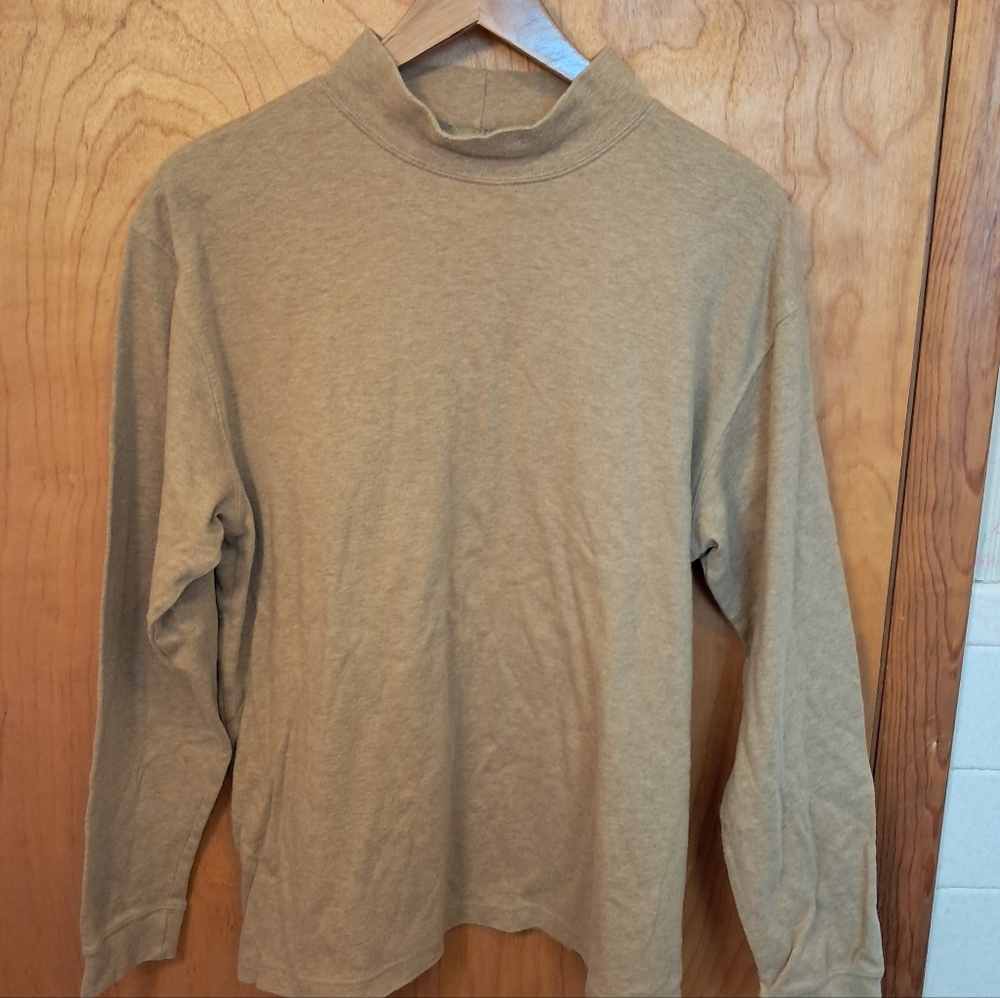 L.L. Bean Men's Beige Cotton Turtleneck